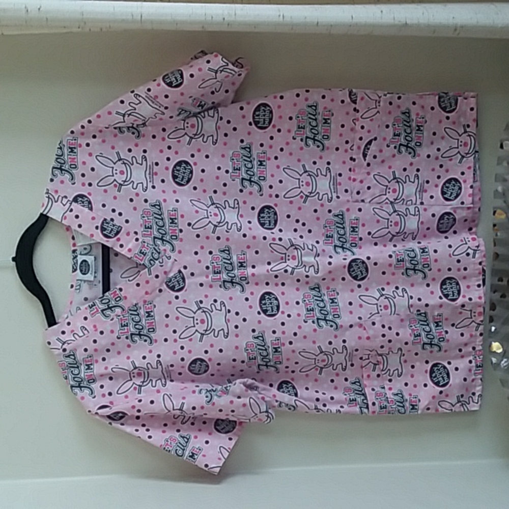 Happy Bunny Scrub Top